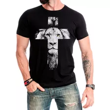 Camiseta Masculina Jesus Camisa Gospel Leão De Judá