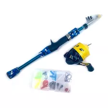 Set De Pesca Caña + Reel + Accesorios 1,44mts Pl23-131