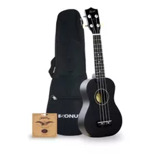 Ukelele Sonun 21 PuLG Soprano Negro Con Funda Aquila Strings