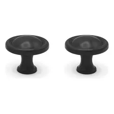 Set X2 Tiradores De Metal Para Mueble Boton Negro 88141