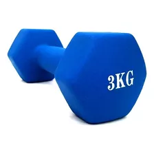 Mancuernas / Pesas Recubiertas En Neoprene 3 Kilos X Unidad Color Azul