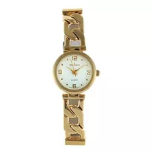 Reloj De Pulsera Para Mujer Cuarzo Con Numeros Dorados Y Med