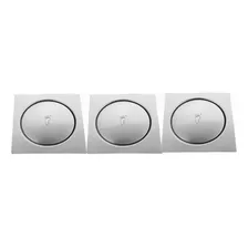 3 Ralos Click Inteligente Quadrado Em Inox 10x10 Cm