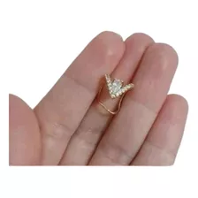 Brinco Piercing Fake Pressão Orelha Banhado Ouro 18k