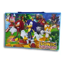 Maleta Pintura Infantil 86 Peças Canetinhas Giz Lápis Sonic