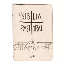 Bíblia Sagrada Pastoral Bolso - Zíper Creme