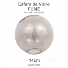 Globo Esfera De Vidro Mp381 - Bocal 5cm - 14cm Diâmetro Cor Fumê
