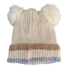 Gorros De Lana Con Chiporro Para Invierno Doble Pompón