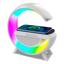 Luminária Rgb Carregador Por Indução Caixa Som Bluetooth