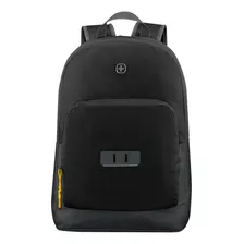 Wenger Mochila Crango, Para Laptop De 16 Pulgadas Color Negro Diseño De La Tela Poliéster