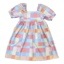 Vestido Infantil Modinha Verão Manga Fofa Menina Mini Diva