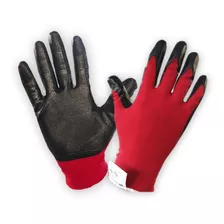 Guantes De Trabajo Antideslizantes Nitrilo Reforzados Rojos