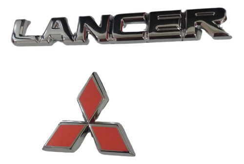 Emblemas Mitsubishi Lancer Letras Cromadas Lancer Y Emblema  Foto 2