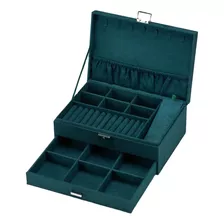 Caja Organizadora Grande De 2 Capas Para Joyas Con Cerru