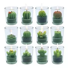 Lindas Velas De Té De Cactus Suculentas En Tarro De Cristal 