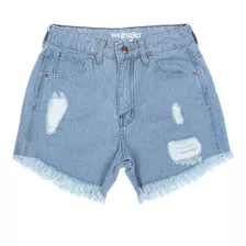 Short Jeans Feminino Cós Alto Delavê Original Wrangler 28392