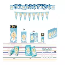 Decoración Infantil Fiesta Bautizo Niño Set X24