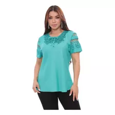 Blusa Social Evangélica Feminina Laço Barata Detalhe Renda