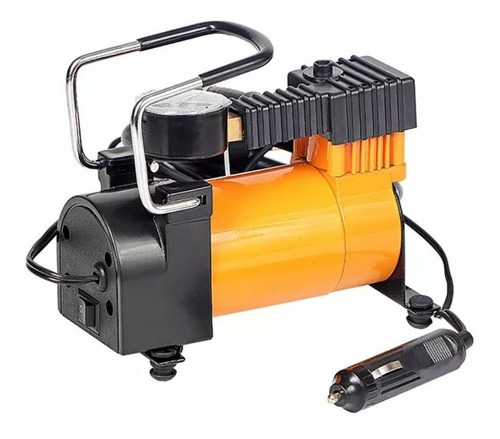 Compresor De Aire Mini A Batería Portátil Hoteche 690004 Naranja/negro 12v/24v