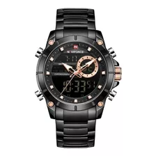 Reloj Masculino Naviforce Modelo 9163 Color Negro 