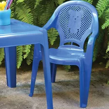 Kit Mesa Mais 2 Cadeiras Rosa E 2 Azul Infantil 58x26cm Tedd Cor Mesa Azul