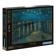 Quebra-cabeça Clementoni Museum Collection Van Gogh - Notte Stellata Sul Rodano 39344 De 1000 Peças