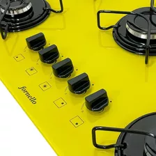 Fogão Cooktop Gás Fornello For05 Amarelo 110v/220v