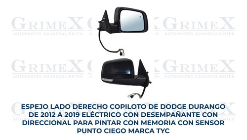 Espejo Durango 2012-13-14-15-16-17-18-2019 Elec C/direcc Ore Foto 10
