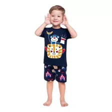 Pijama Infantil Masculino Kyly Meia Malha Brilha No Escuro