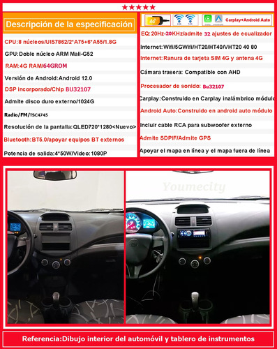 Auto Radio Estreo Android Para Chevrolet Spark 2012-2017 Foto 5