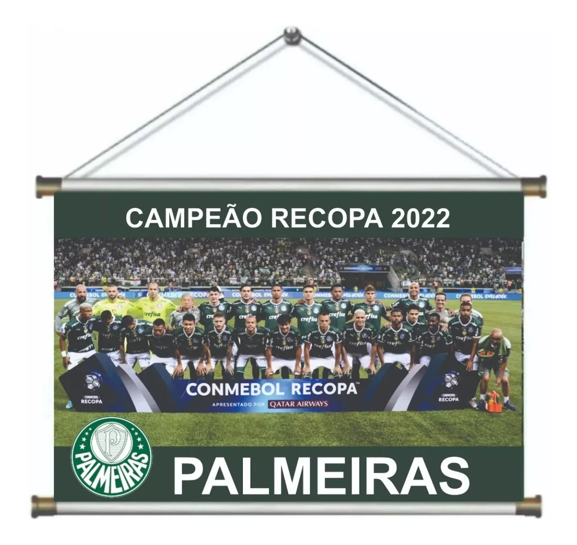 Banner Pôster Palmeiras Campeão Recopa 2022 Lona 60x40cm