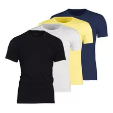 Kit 4 Camiseta Básica Ogochi Masculina Lisa Tecido Premium