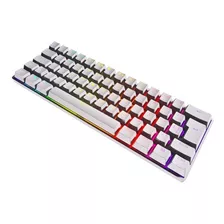 Teclado Gamer Mecânico 60% Branco Rgb Zot Switch Brown Pcyes