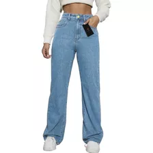 Calça Jeans Feminina Wide Leg Destroyed Rasgadoblogueiras Nf