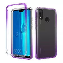 Funda 2 En 1 Rudo Para Modelos Huawei Bicolor Transparente