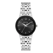 Relógio Bulova Feminino Futuro Prata Mostrador Preto 96l299