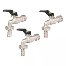 3pz Llave Para Manguera Patio Jardín Exterior Lavadero Agua 