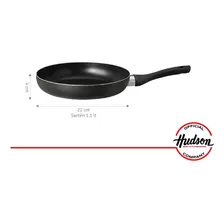 Sarten Teflon Antiadherente Hudson 22cm Excelente Calidad Color Negro