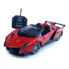 Carrinho Controle Remoto Lamborghin Acende Farol Led A Pilha