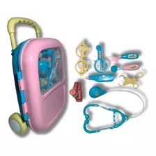 Kit Médico Maleta Com Rodinha Brinquedo Enfermeira Infantil