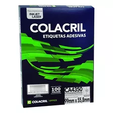 Etiqueta Impressora A4 99 X 55,8mm 100 Fls Ca4350 Colacril