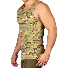 Camiseta Regata Camuflada Militar Masculina Em Poliéster