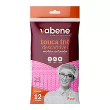 Touca Vabene Tnt Descartável Rosa C/12 Uni Tam:único