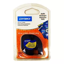 Cinta Plastica Dymo Amarillo 12 Mm X 4 M Letra Tag