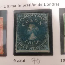 Ch9 Chile 10 Centavo Año 1862-67 Yvert# 9 Impr.londres Nuevo