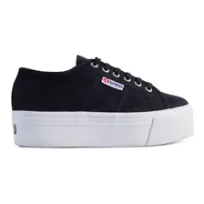 Zapatilla 2790 Cotwn Linea And Down Black White Superga