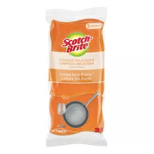 Esponja Scotch-brite Não Risca Limpeza Delicada Laranja Pacote X 3