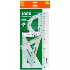 Kit Jogo Geométrico De Réguas Escolar Leo & Leo