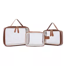 Kit 3 Necessaire Transparente P M G Envio Imediato