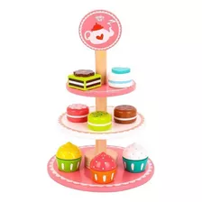 Sobremesas Bolo Cupcake Brinquedo Infantil Madeira Tooky Toy